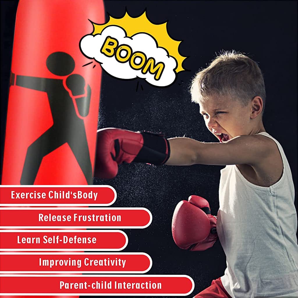 Proberos® Inflatable Punching Bag for Kids Adults, Punching Bag Karate Inflated Toy Gifts for Boys and Girls, Boxing Bag for Immediate Bounce-Back for Taekwondo, and to Relieve Pent Up Energy