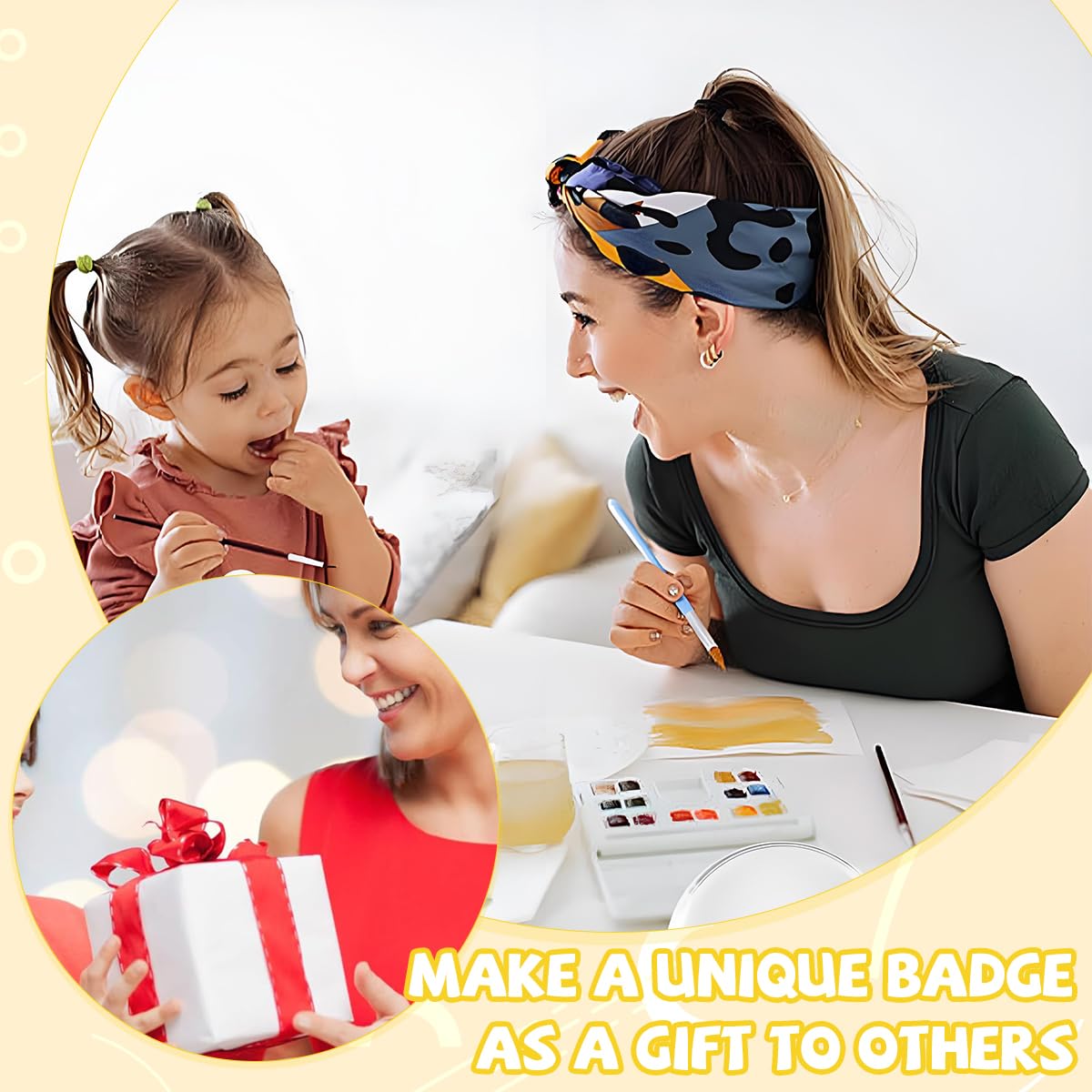 HASTHIP DIY Badges for Personalized Logo Design with Built In Pin Back | 10Pcs 75mm Transparent Covers