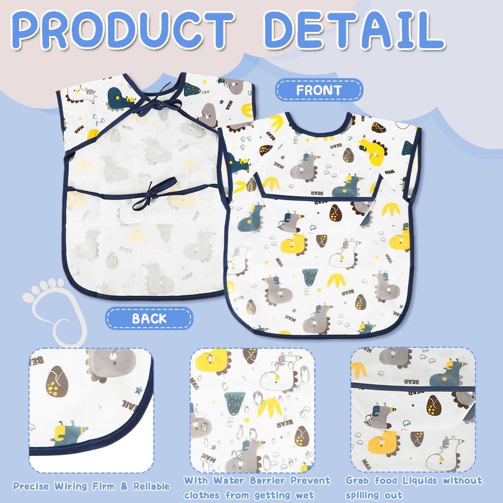 Zibuyu Baby Bib for Feeding with Food Catcher and Waterproof Fabric | Infants 6–24M