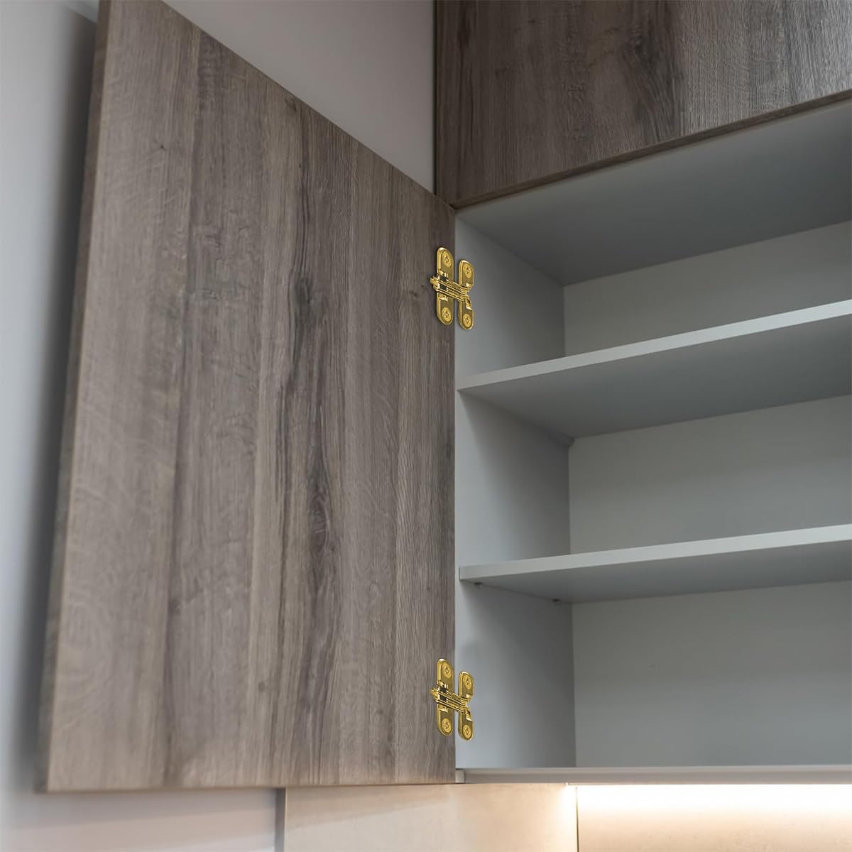 Serplex Door Hinges for Wooden Cabinets and Closets featuring Embedded Concealed Design | 4Pcs Zinc Alloy Golden Set
