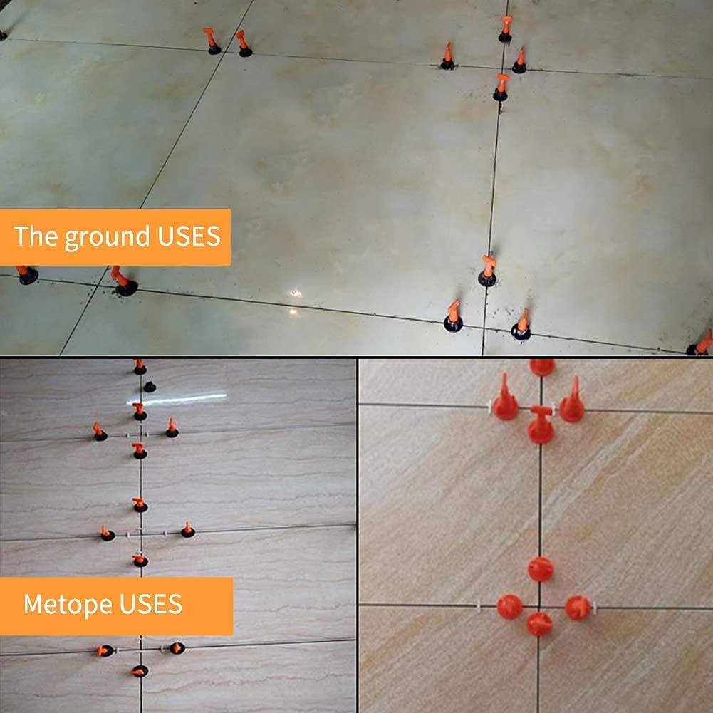 HASTHIP Tile Leveling System Kit for Floor and Wall Tiles with 50 pcs 1.5 mm Cross Clips | Includes Special Wrench and Reusable Spacers