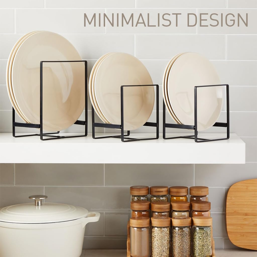 Zibuyu Plate Stand for Kitchen with Quick Drainage and Minimalist Metal Design | 2Pcs Set