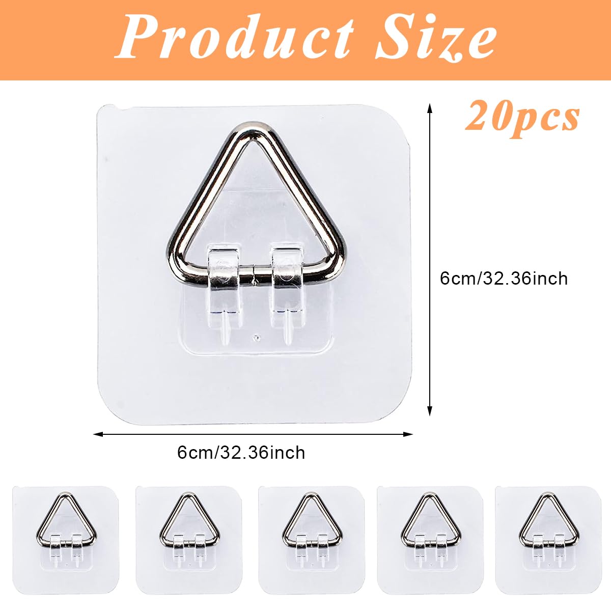 HASTHIP Wall Plate Hanger for Decorative Plates with Adhesive 2.4 in Hooks | 20 Pcs Stainless Steel Display Holders
