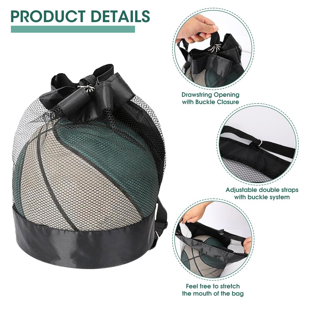 PROBEROS Basketball Drawstring Bag for Sports and Fitness with 23×23×31 cm Capacity | Oxford Cloth Mesh Backpack