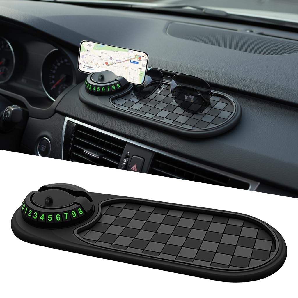 STHIRA Multifunction Car Anti Slip Mat with 360° Rotatable Phone Holder | Universal Dashboard Organizer