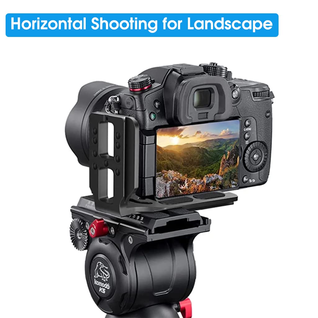 ZORBES DSLR L Bracket for Camera with 1/4 Inch Screw Holes featuring CNC Aluminum Build | Quick Vertical and Horizontal Shooting Mount for Tripod and Gimbal