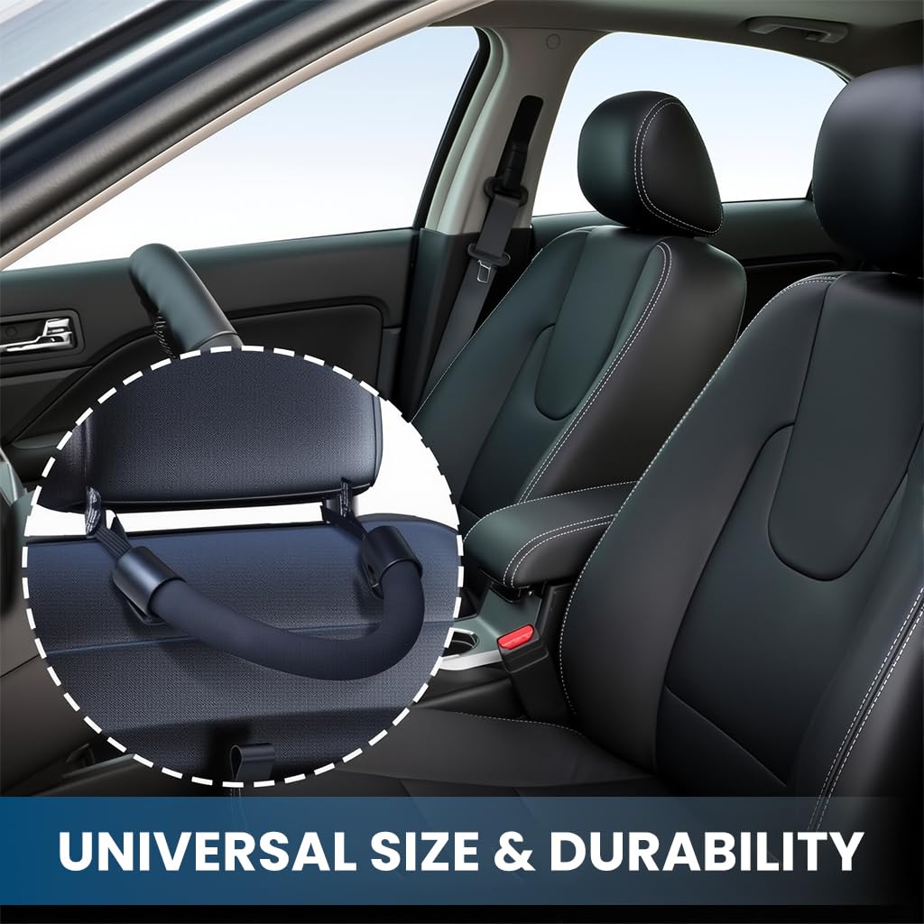 ZIBUYU Car Mobility Aid for Easy Vehicle Access featuring Tool Free Headrest Strap | 39x2.5x2.5cm Soft EVA and ABS Grip for Adults and Seniors
