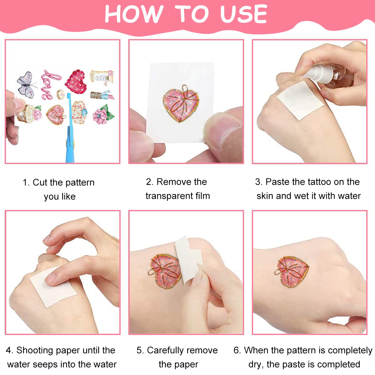 MAYCREATE Temporary Tattoo Stickers for Parties with 10 Sheets Waterproof Design | DIY Body Art