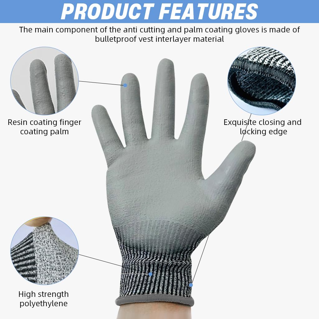 Serplex Cut Resistant Gloves Level 5 Protection for Work and Food Handling | HPPE Material with Micro Foam Grip