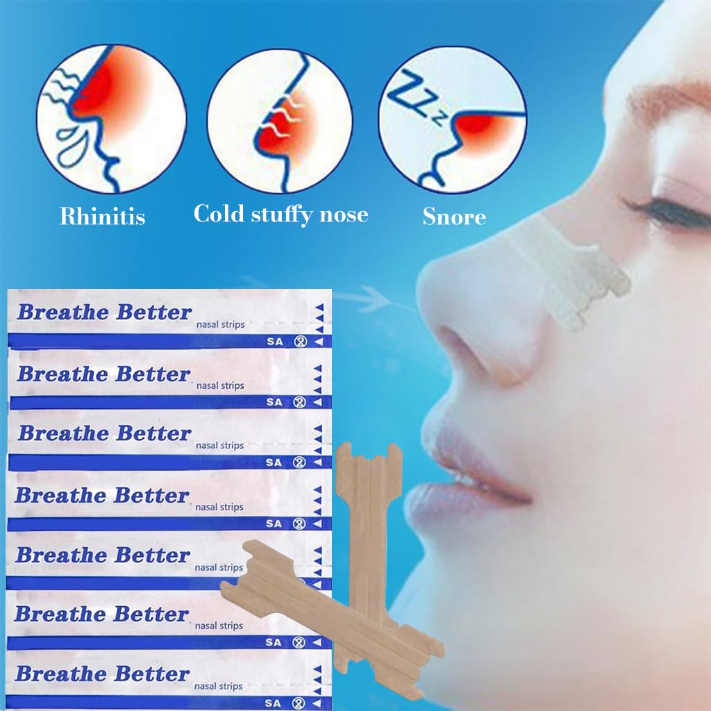 ZIBUYU Nose Strips for Breathing Relief with Hypoallergenic Adhesive 50 Count 55x17mm | Opens Nasal Passages for Easier Airflow