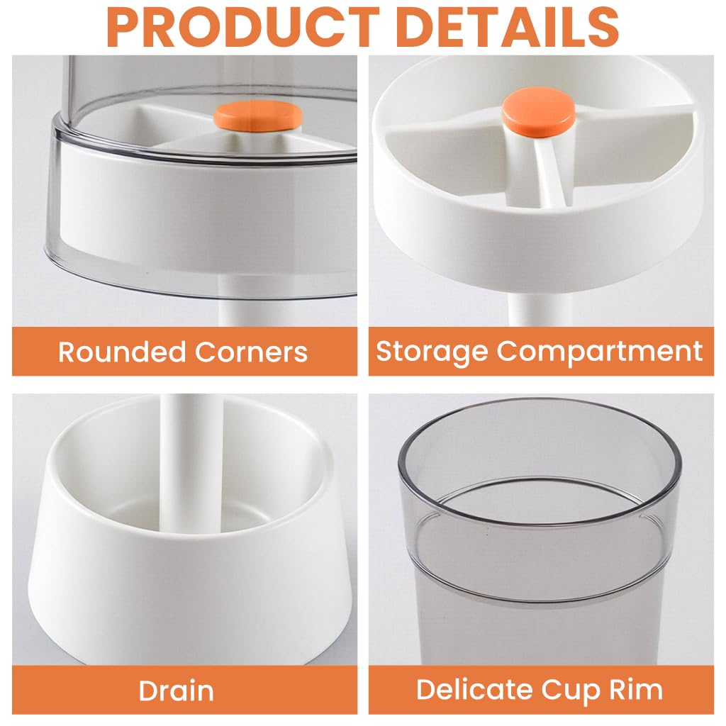 ZIBUYU Toothbrush Organizer for Bathroom Countertops with Open Air Hygienic Drying | Space Saving Stand for Families