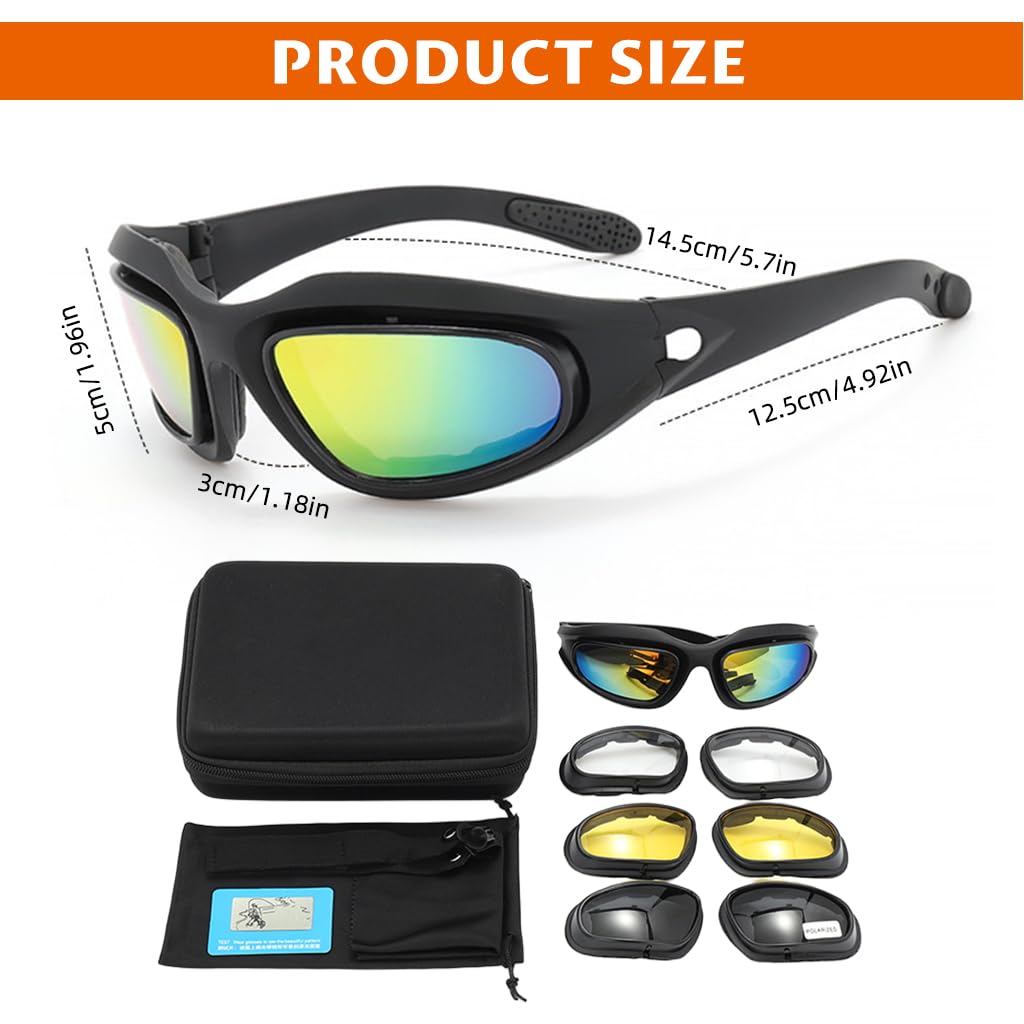 PROBEROS Polarized Motorcycle Riding Goggles for Men and Women with UV400 Protection | Magnetic Interchangeable Lenses and Shatter Resistant Design