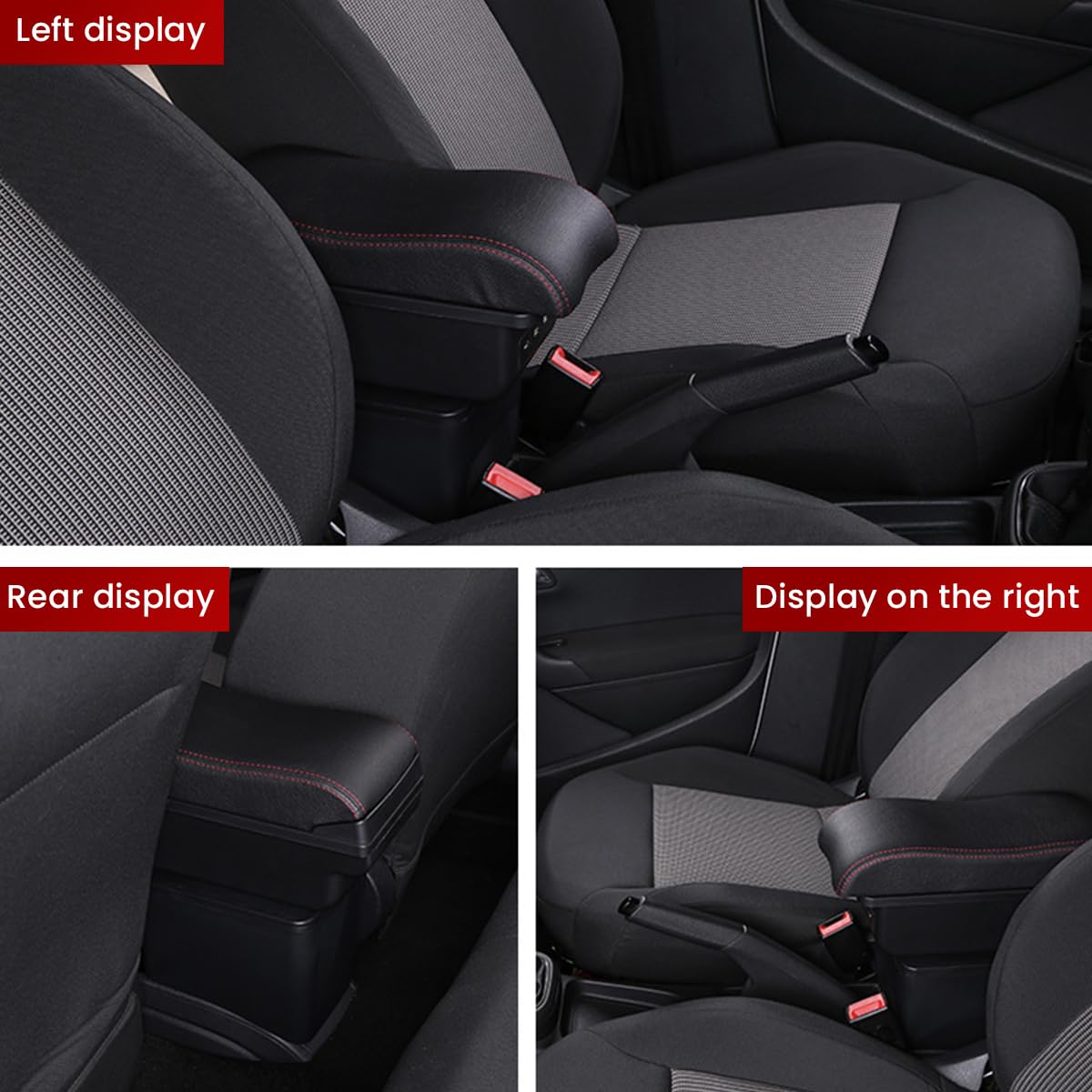 STHIRA Car Arm Rest for Maruti Suzuki Brezza Front Seats with Storage Compartment | Ergonomic Cushion for Added Comfort