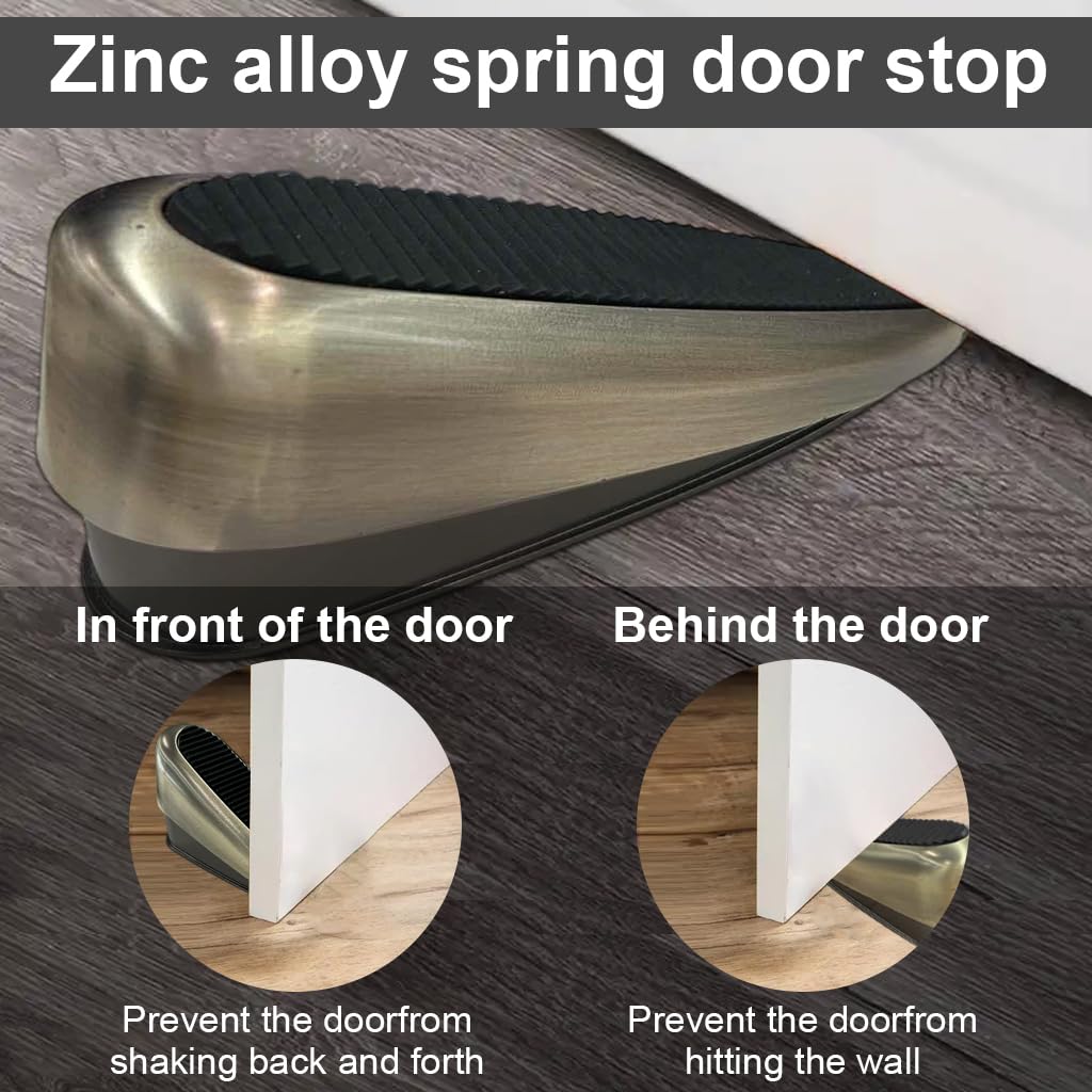 HASTHIP Door Stopper for Home and Office with Spring Loaded Mechanism and 3 in Zinc Alloy Base