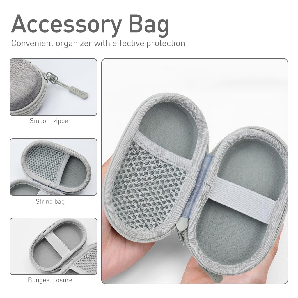 ZIBUYU Earbud Travel Case for Earphones and Cables with Elastic Belt and Mesh Bag | Soft EVA Storage Pouch