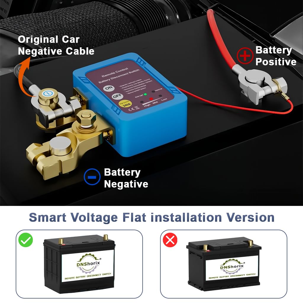 STHIRA Car Battery Power Switch for 12V and 24V Vehicles with LCD Display and 2 Remotes