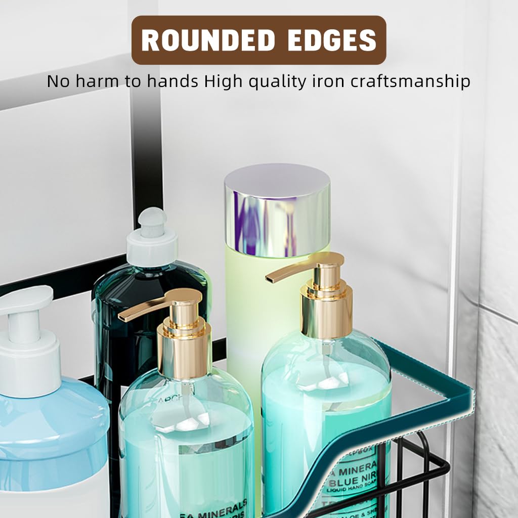 HASTHIP Double Layer Over Door Shower Caddy for Bathroom Storage with Metal Wire Baskets and Hooks