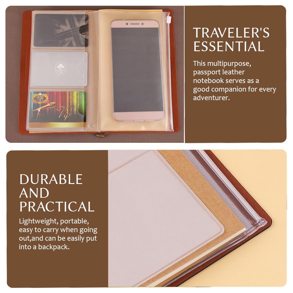 Zibuyu Leather Notebook for Writing with 240 Pages Plain Paper | 5x7 in Brown Journal