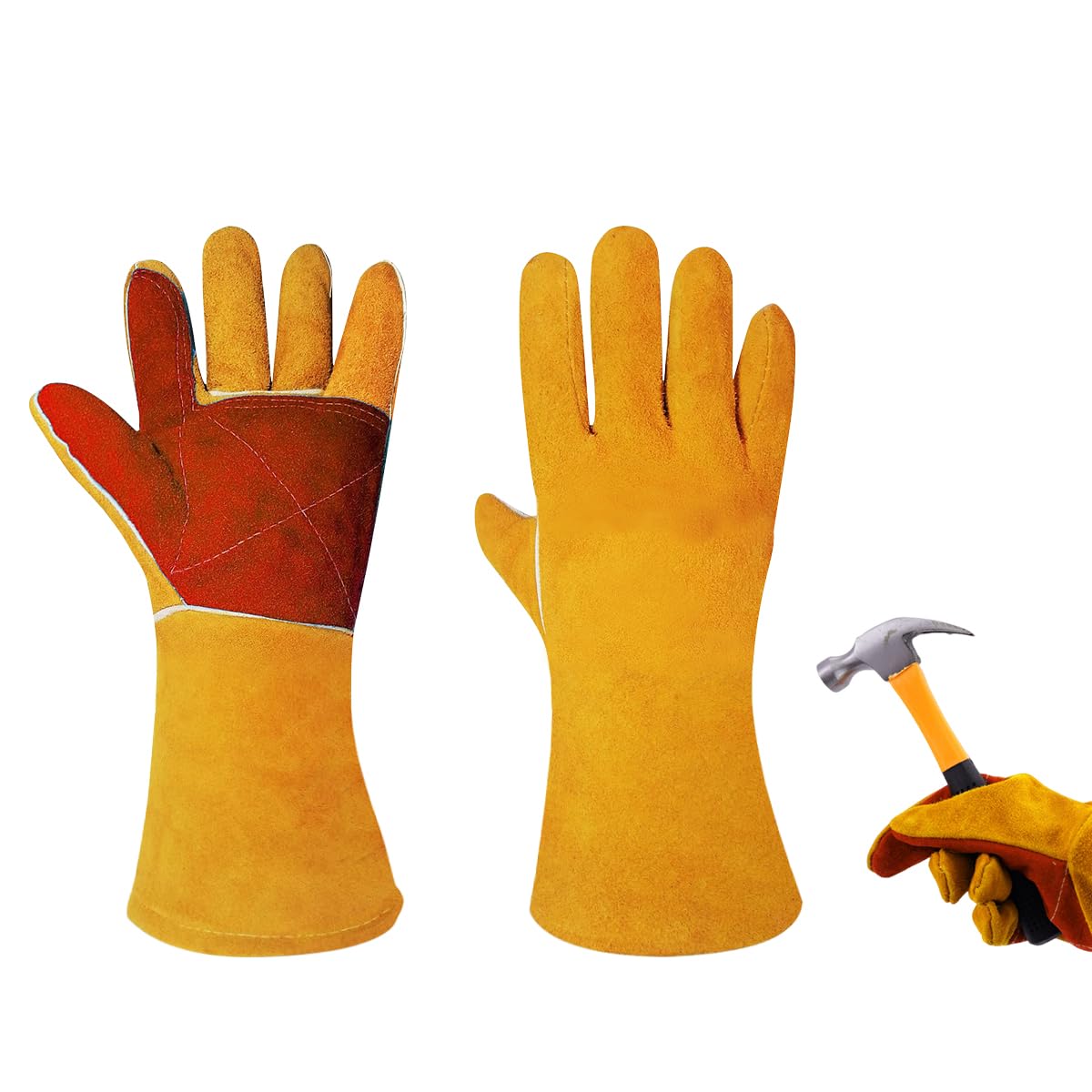 Serplex Welding Gloves for Heavy Tasks featuring 15.7 in Extended Arm Protection & Textured Grip