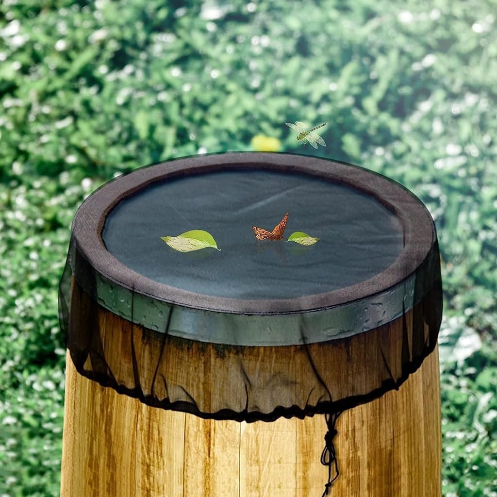 HASTHIP Mesh Cover for Rain Harvesting Barrels 85cm with Drawstring Closure | Polyester Net for Clean Water Collection