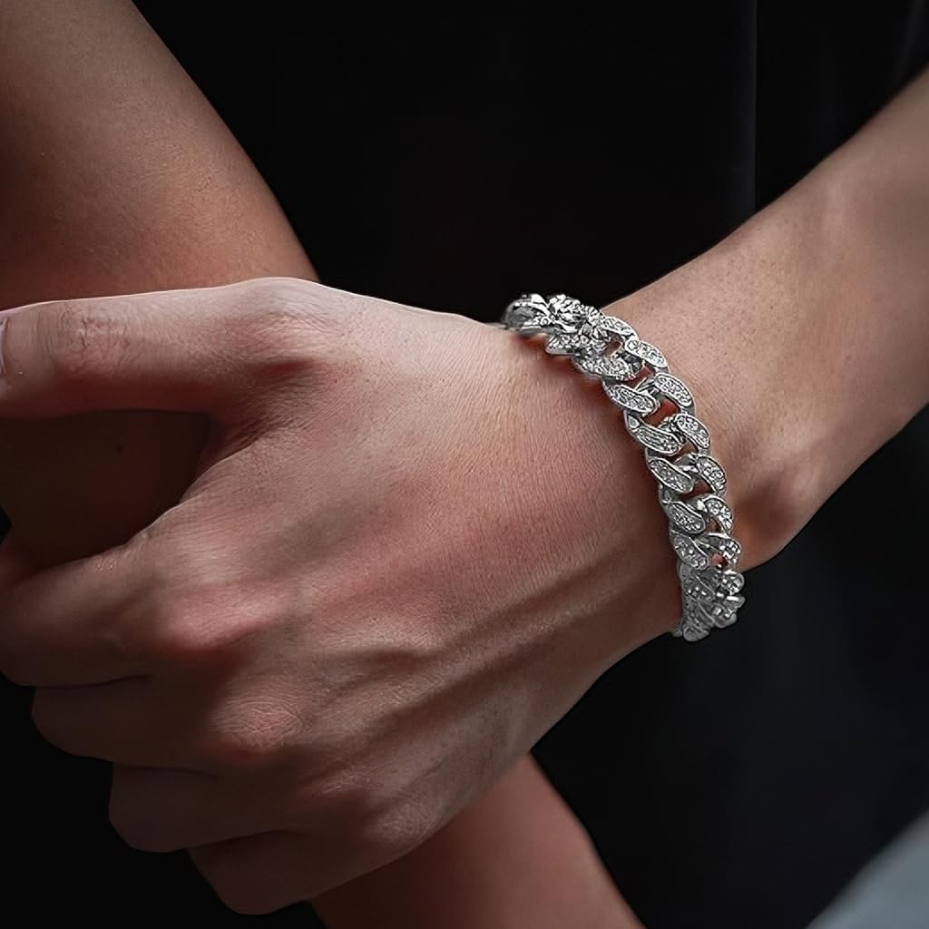 Zibuyu Layered Men Chain Bracelet for Casual and Formal Style with Secure Clasp | Lightweight Metal Design