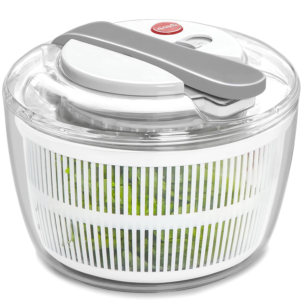 Supvox® Salad Spinner 3L Manual Salad Dryer with Bowl Effortless Press-Down Salad Spinner and Dryer with Strainer, Vegetable Dryer Spinner for Food Preparation, Salad Making, Pasta