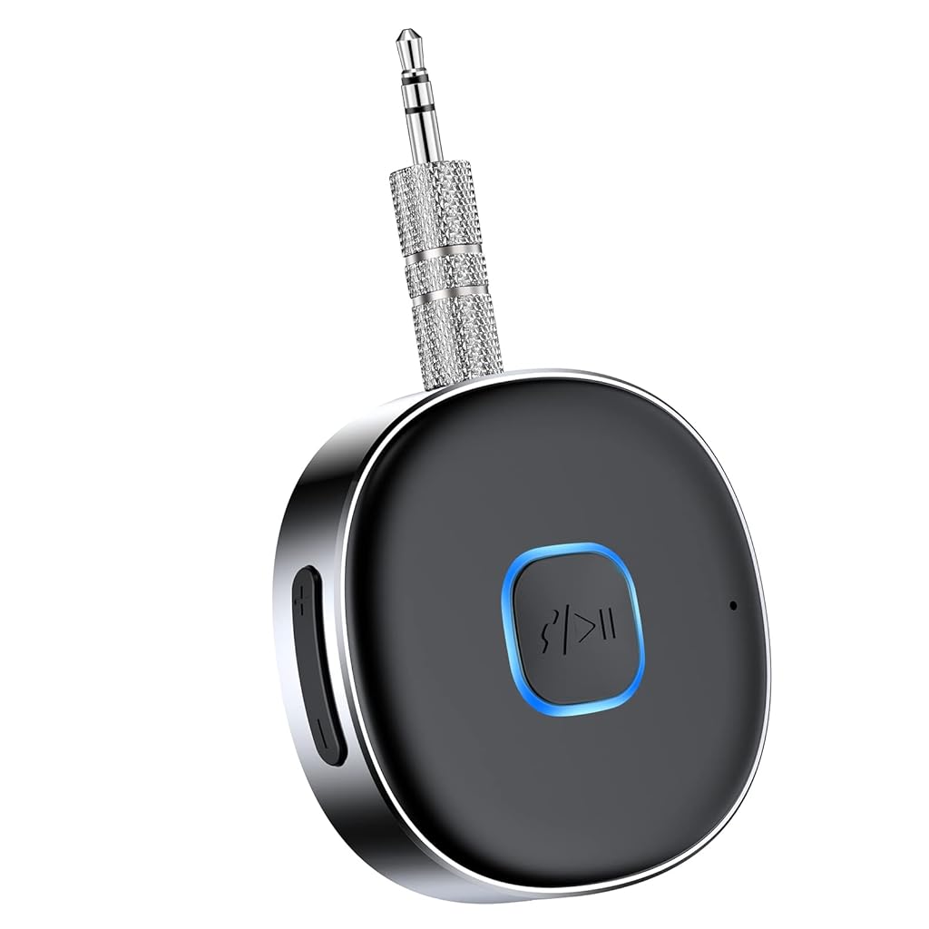 Verilux® Bluetooth 5.0 Receiver for Car, Wireless 3.5mm Jack Aux to Bluetooth Converter, Hands-Free Call Car Bluetooth Device, Bluetooth Adapter Connector for Car Stereo/ Home Theatre