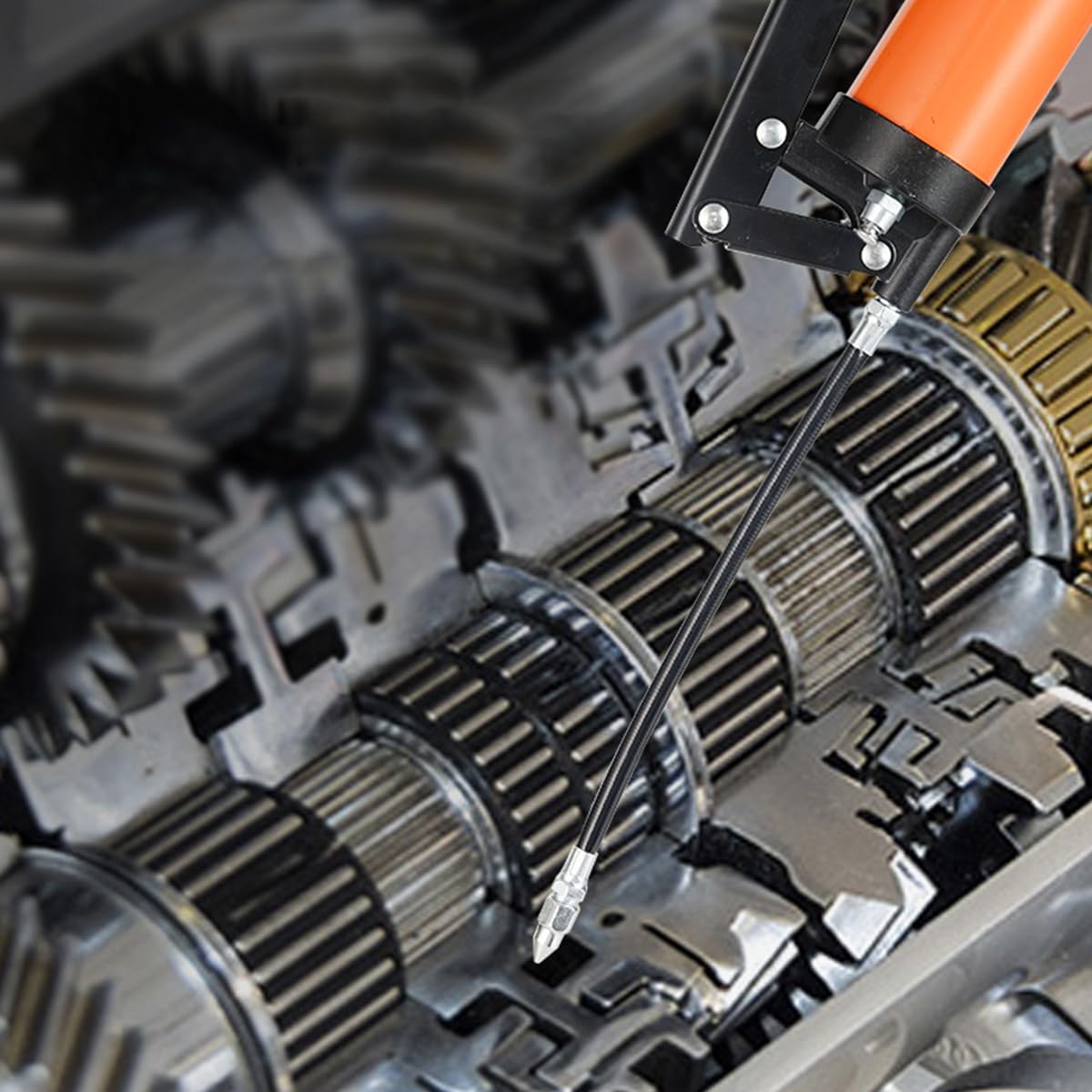 STHIRA Grease Gun Tool Kit for Mechanics with 14000 PSI Dual Piston Design and Anti Slip Handle