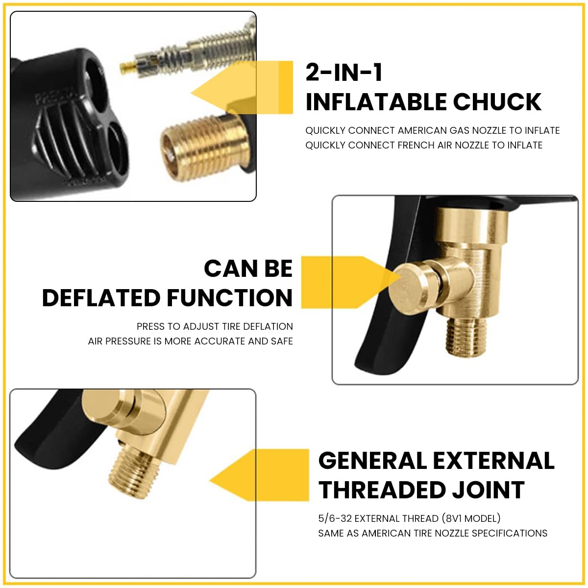 STHIRA Universal Valve Adapter for Schrader and Presta Valves featuring 2 in 1 Converter | 2 PCS for Car Bike and Motorcycle Tires