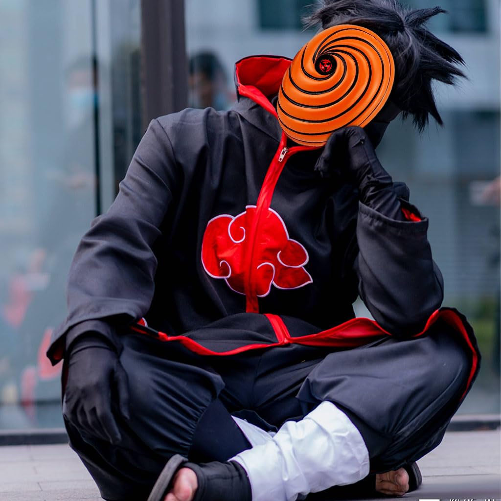 Fancyku Tobi Obito Mask for Halloween Cosplay featuring Elastic Strap and Soft Foam Padding | Resin Anime Prop for Fans