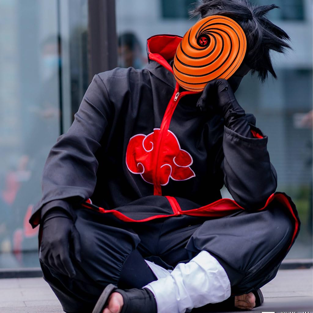 FANCYKU® Tobi Obito Mask Resin Mask Costume Mask Cosplay Props Halloween Party Gift for Kids Ninja Anime Uchiha Cosplay