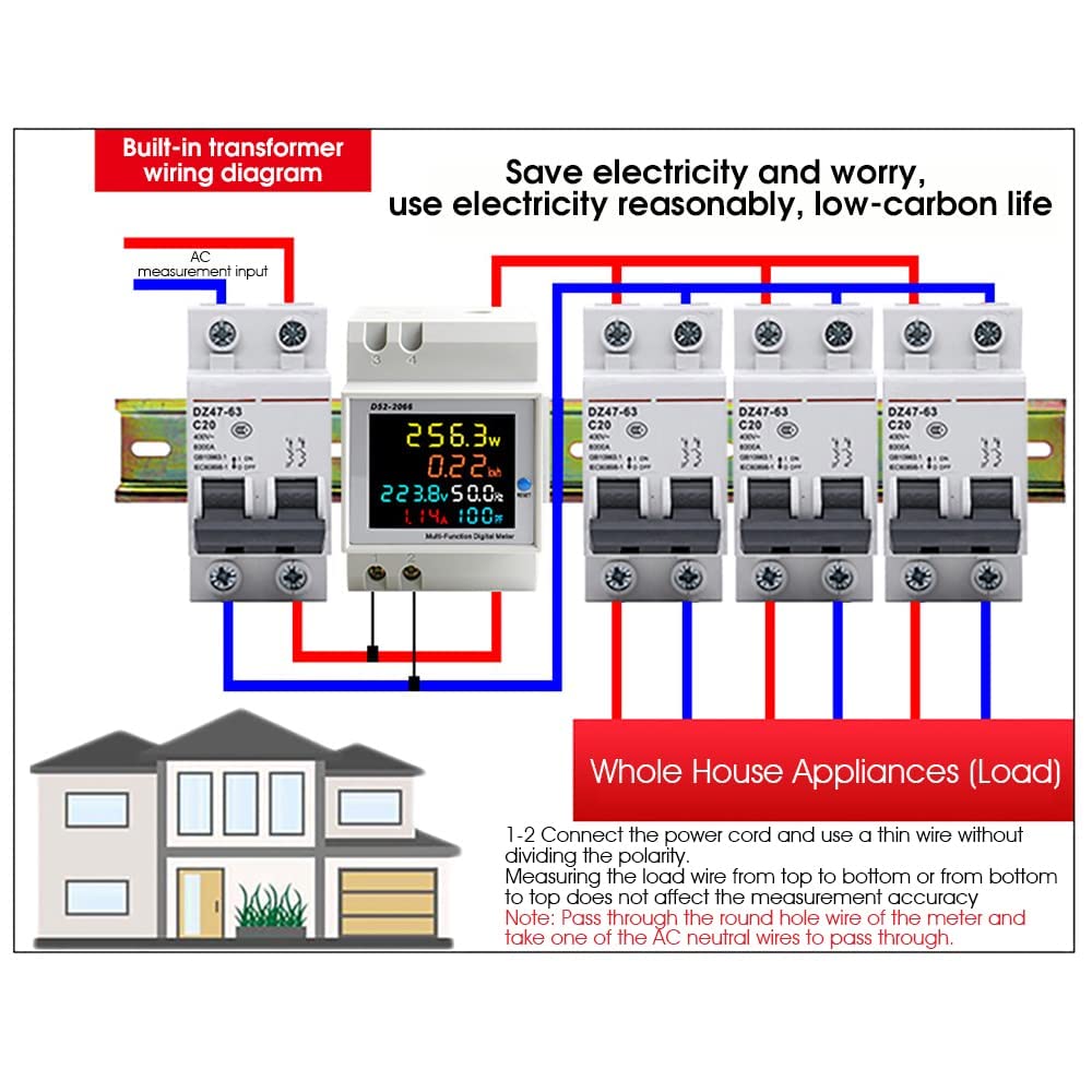 Serplex Energy Meter for Home and Industrial Use with LCD Display 40–300V 100A | ABS Housing