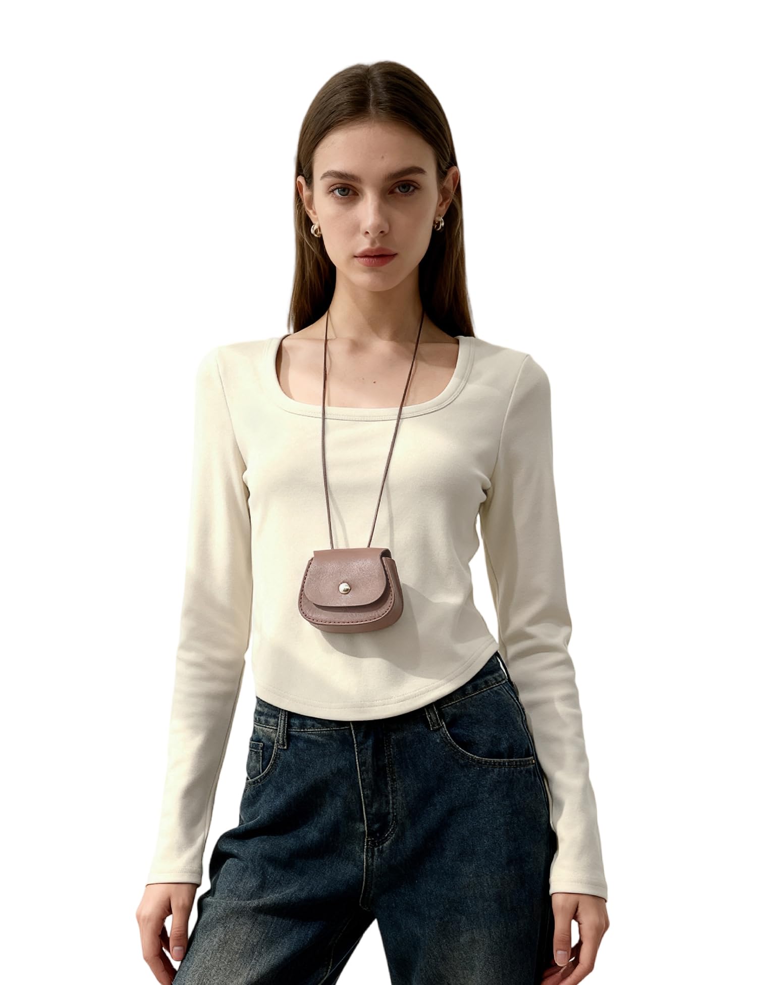 Venzina Women's Thermal Top with Double-Sided Fleece for Fall and Winter | Soft Slim Fit Base Layer