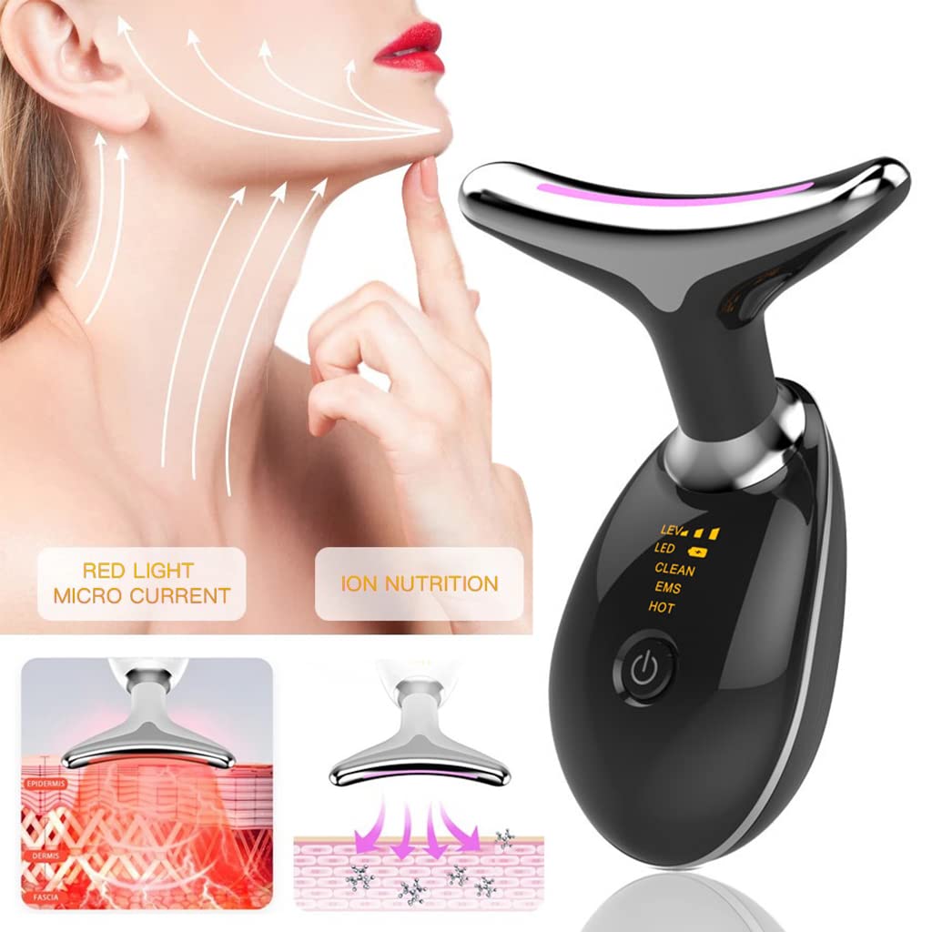 HANNEA Red Light Therapy Mask for Face and Neck with EMS Microcurrent & 500mAh USB Rechargeable Design | Anti Wrinkle Lifting and Skin Rejuvenation Device