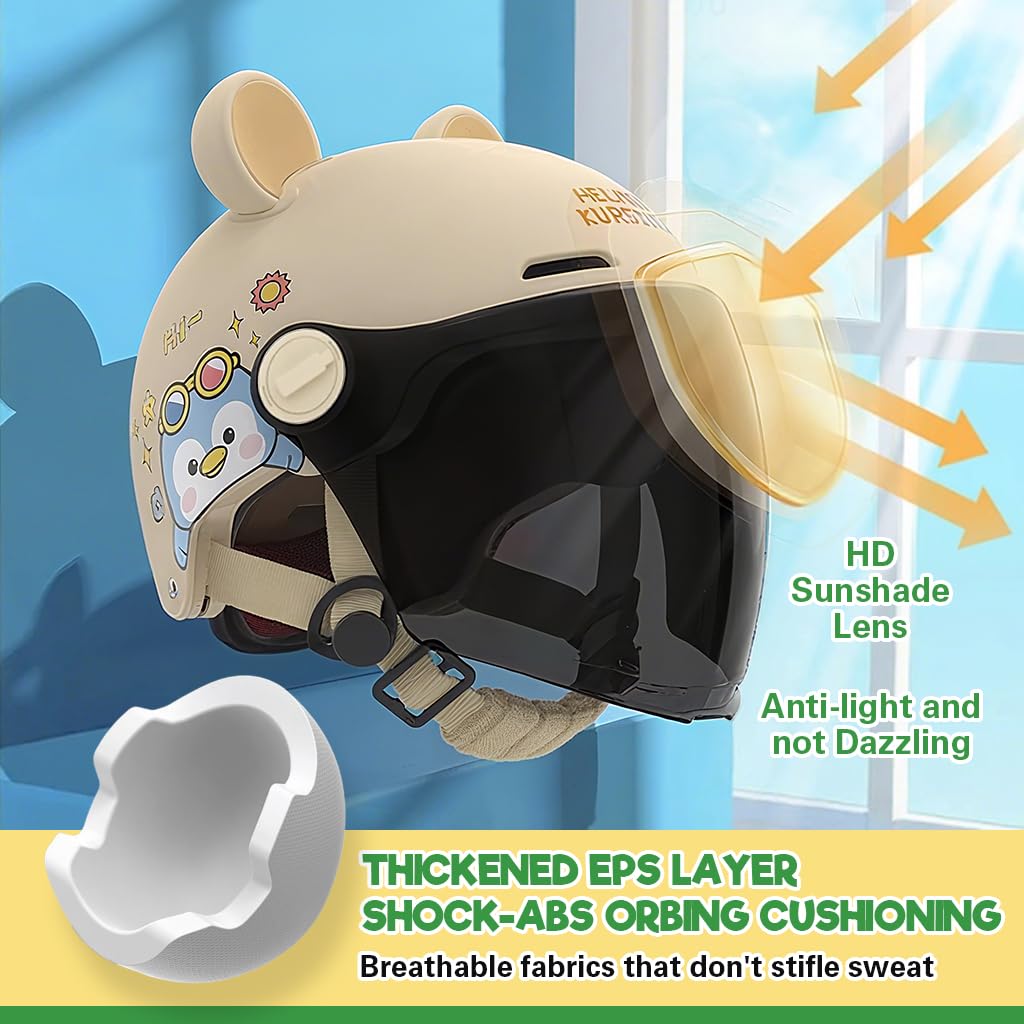 Proberos Kids Bike Helmet for Cycling with UV400 Goggles and EPS Foam Liner | Ages 3–12