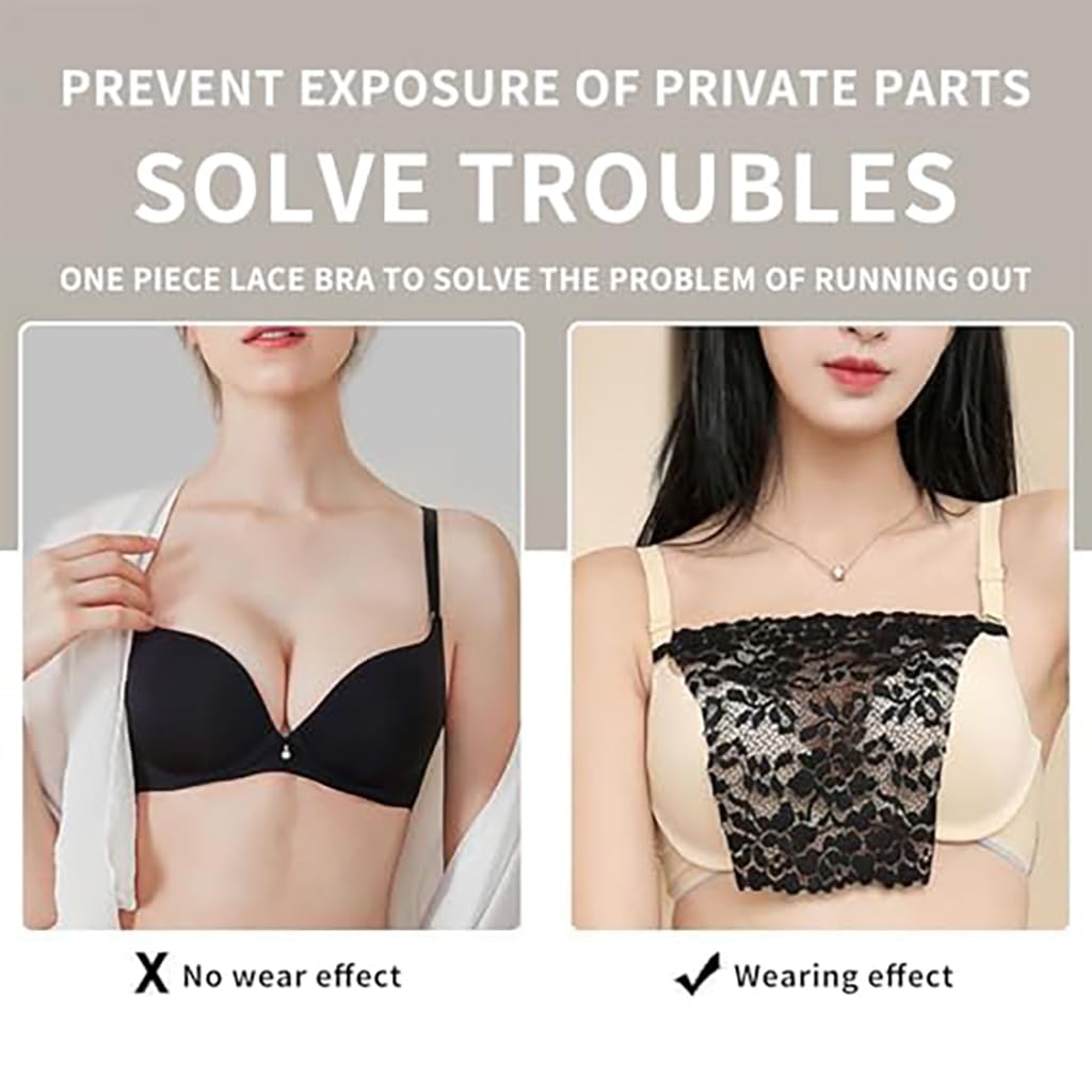Zibuyu Lace Clip-On Cami Insert for Modesty and Style with Stainless Clips | 3Pcs Set