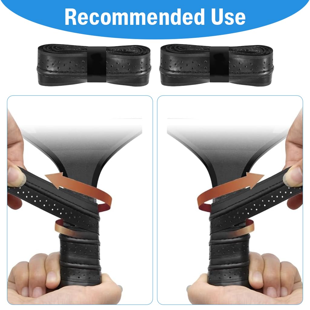 Proberos Pickleball Paddle Grip Tape 2 pcs for Tennis and Badminton featuring Non Slip PU Surface | Sweat Absorbent and Easy Replacement