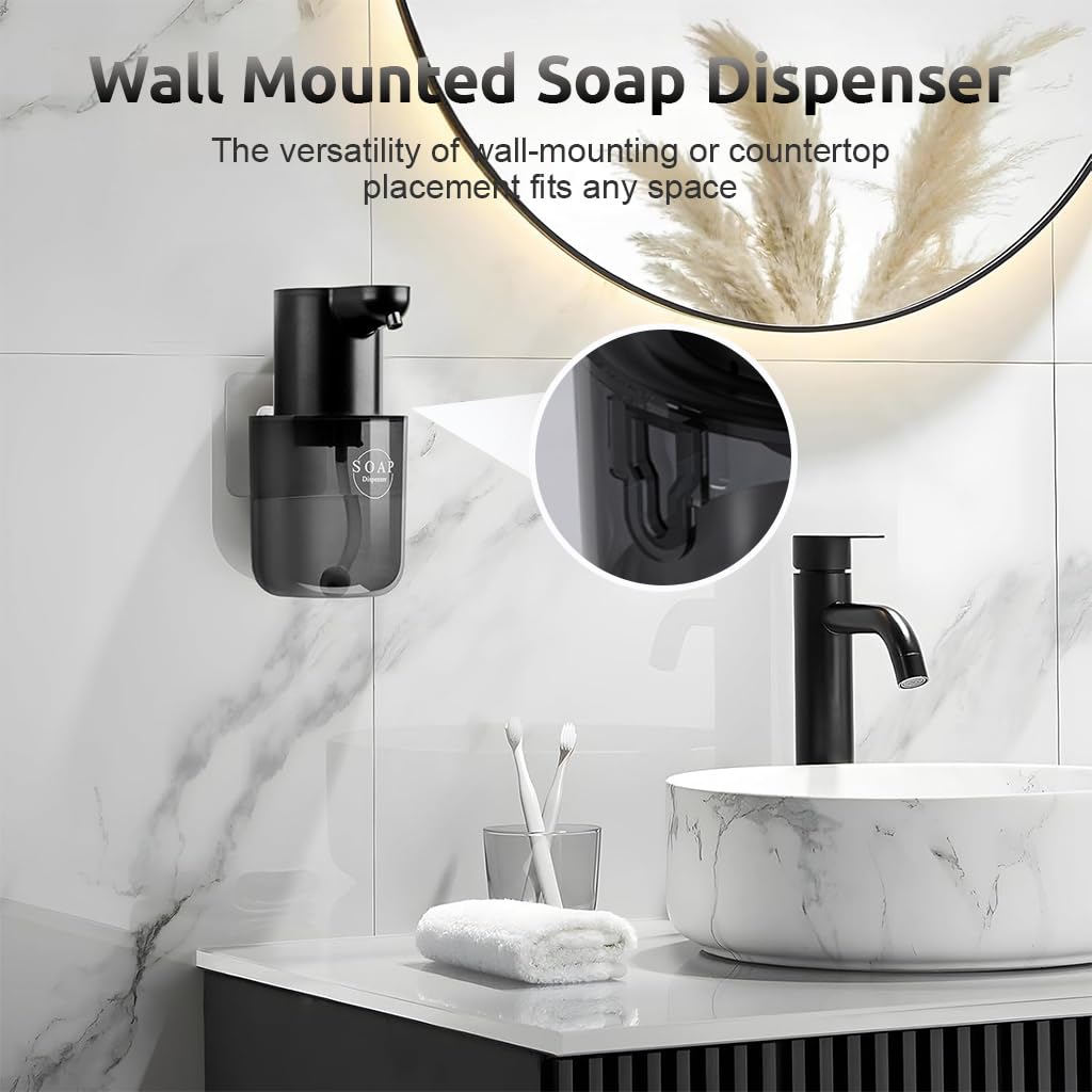 Supvox Automatic Soap Dispenser for Kitchen and Bathroom with 400ml Capacity & USB Recharge | IPX5 Waterproof Touchless Foam Hand Wash