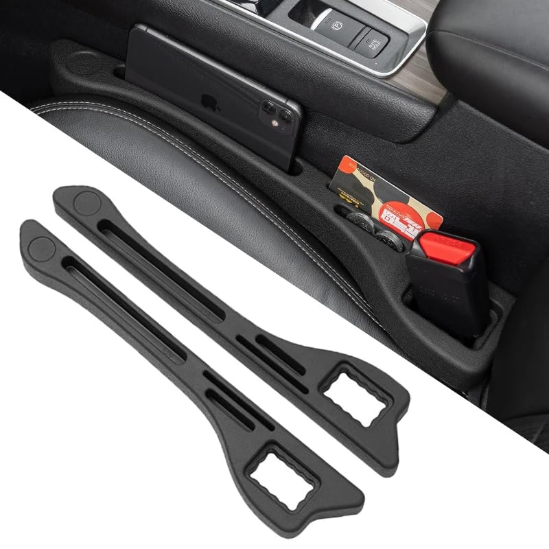 STHIRA® Car Seat Gap Filler 2Pcs Car Seat Gap Filler Car Organizer Gap Filler Between Seat and Console Compatible with Buckle Base Universal Car Seat Gap Filler Organizer Phone Holder