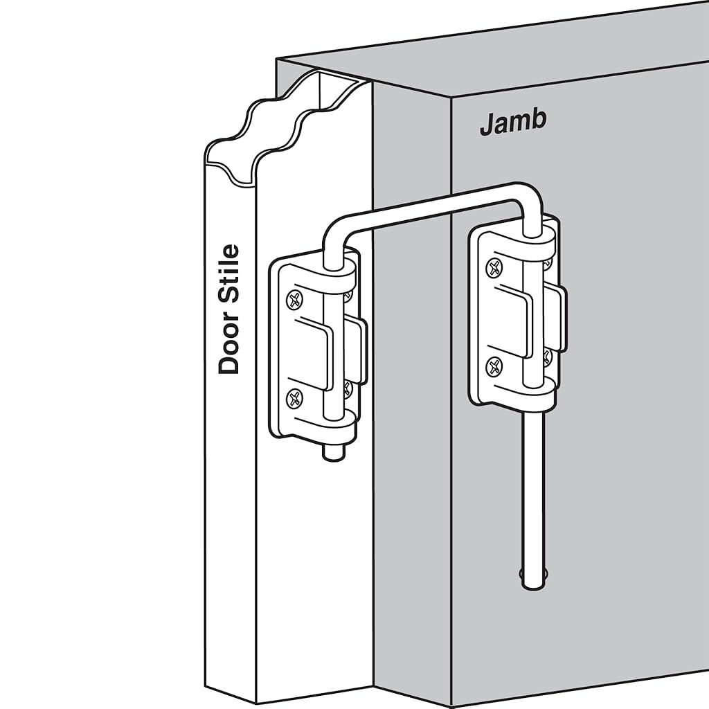 HASTHIP® Patio Sliding Door Loop Lock – Increase Home Security, Install Additional Child-Safe Security, 2-1/8 in. Hardened Steel Bar with Diecast Base, Chrome Plated (Single Pack)