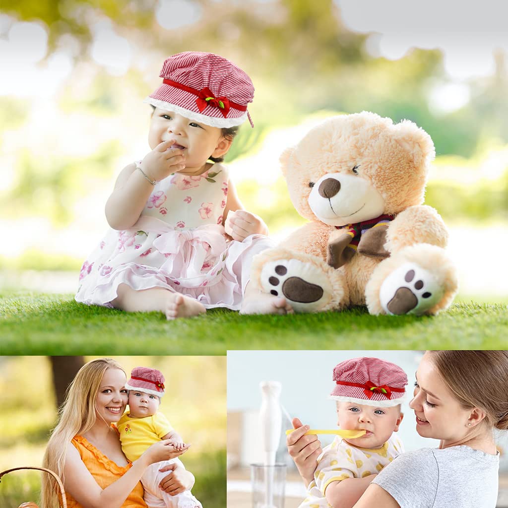 SNOWIE SOFT Baby Hats for Girls featuring Lace Edging and Wide Brim | 14.9–17.7 in Cotton Sun Protection