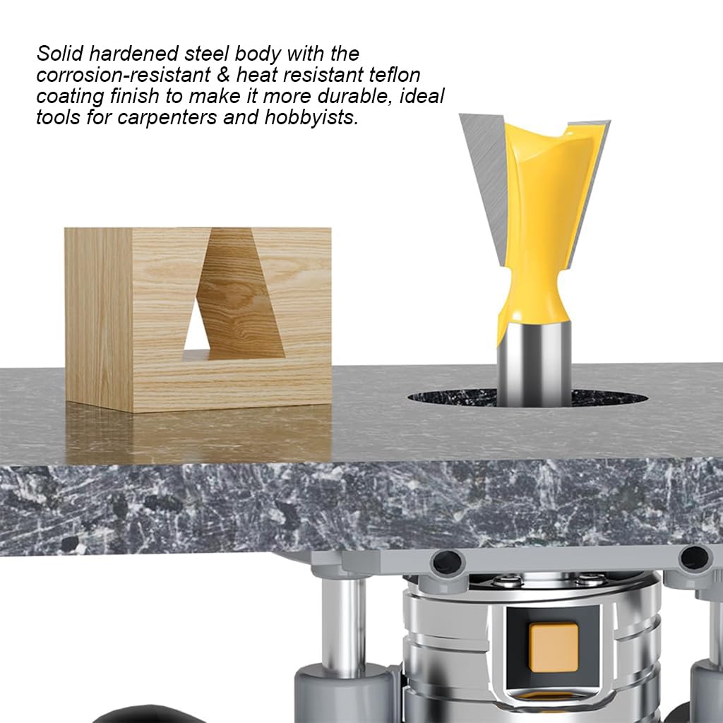Serplex Router Bit Set for Woodworking with 1/4 in Shank and 5 Sizes Tungsten Steel Cutters