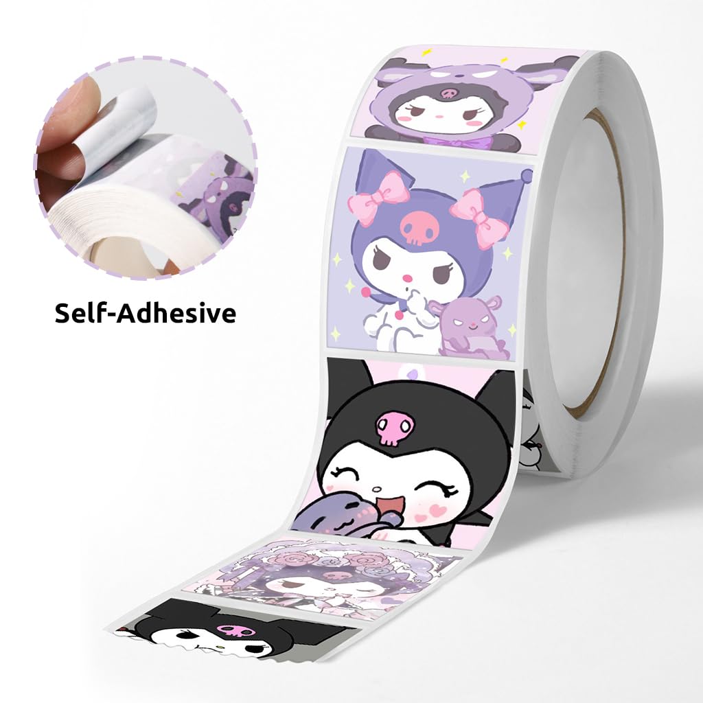 HASTHIP® 500Pcs Kuromi Stickers - 6 Designs Kuromi & Melody Stickers, Cute Stickers Decals Assorteds Kawaii Sticker Gifts for Kids Teens Girls Adults, Ideal DIY Decor & Gift for Sanrio Fans