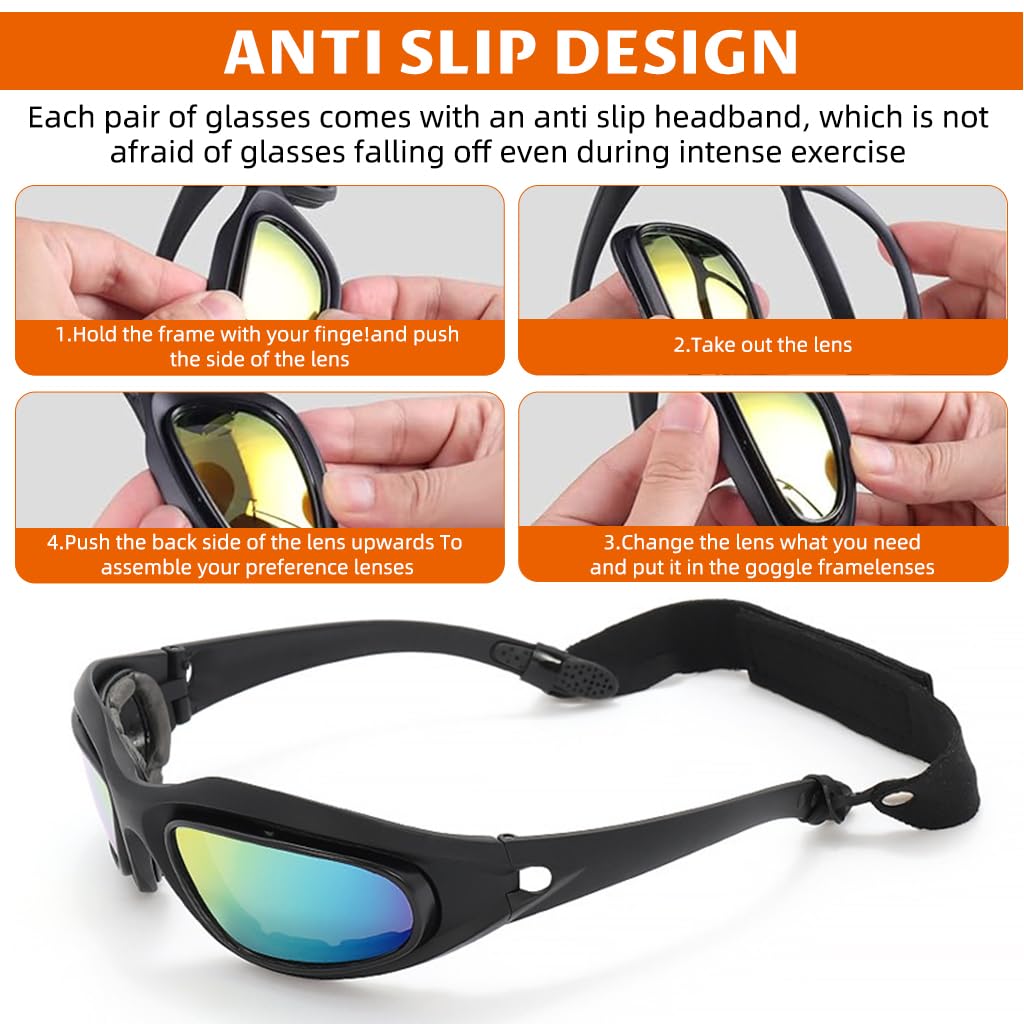 PROBEROS Polarized Motorcycle Riding Goggles for Men and Women with UV400 Protection | Magnetic Interchangeable Lenses and Shatter Resistant Design