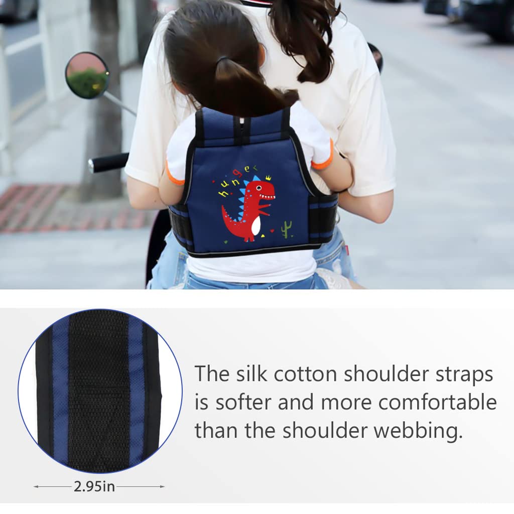 SNOWIE SOFT Kids Safety Belt for Two Wheeler with 4 Strap Buckle and Reflective Strips | Adjustable 90 165 cm Harness for Boys Girls 2 12 Years