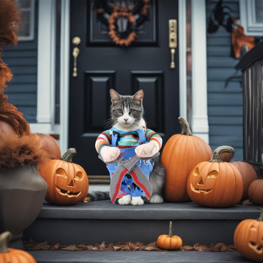 Qpets Dog Clothes for Halloween Dress-Up featuring Scissors Design and Adjustable Strap | Fits 30–80cm Pets