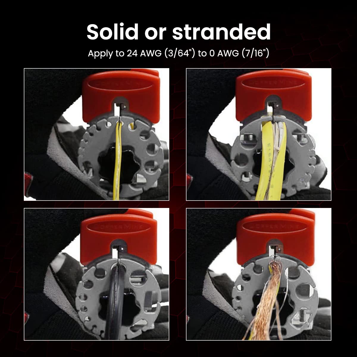 Serplex Handheld Quick Wire Stripper Tool with 10 Blades and Stainless Steel Disc | 14 Slot Cable Stripper for Electrician Use