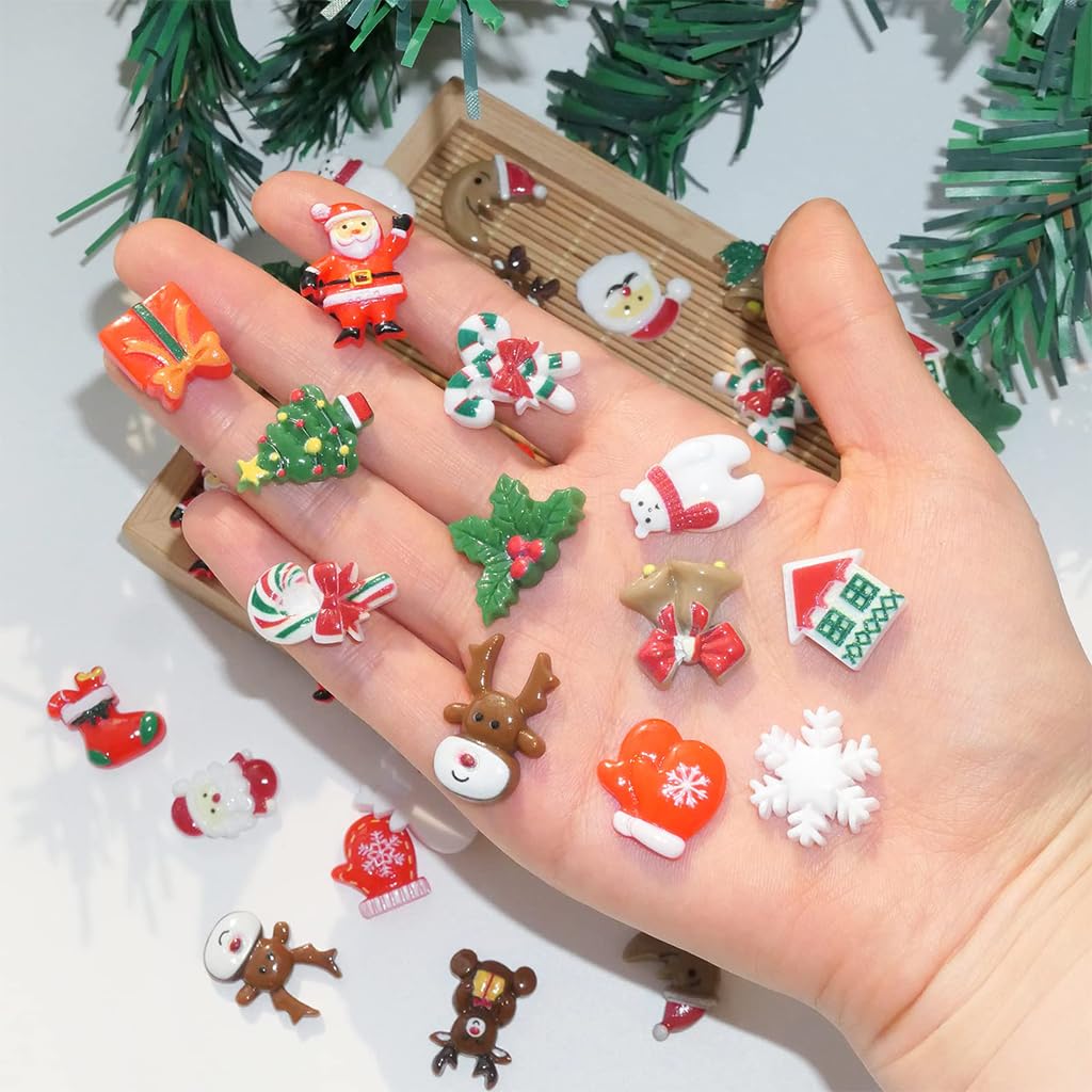 Venzina Christmas Resin Charms for Home Decor featuring 100 Mini Flatback Ornaments | DIY Crafts