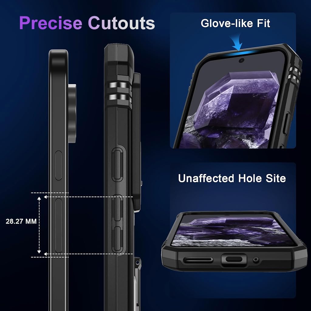 ZORBES PC Phone Case for Google Pixel 9 Pro XL with Kickstand Ring and Magnetic Design | Shockproof Protection