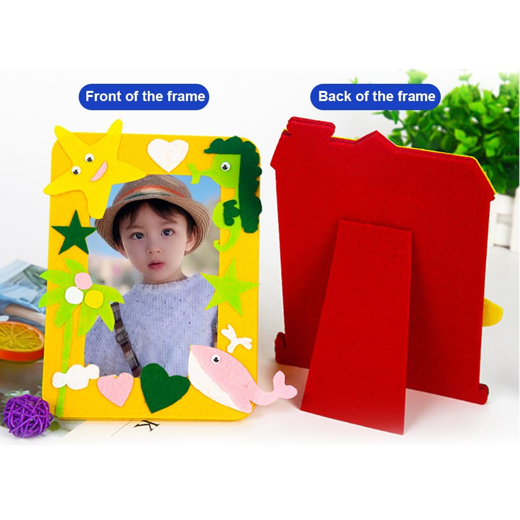 HASTHIP DIY Fabric Photo Frame Kit for Kids with 6 Cartoon Styles | Non Woven Craft Set